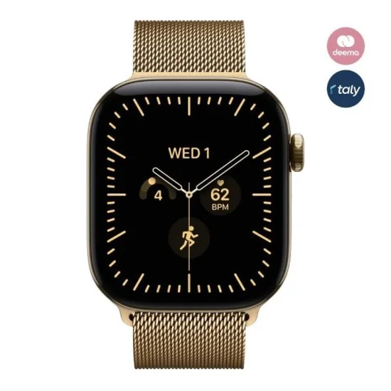 Apple Watch Series 12 GPS + Cellular 42mm Radiant Gold Titanium Case with Radiant Gold Milanese Loop